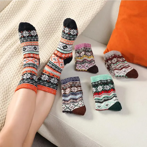 Vista 5 de Loiyadn Calcetines de lana para mujer, 5 pares de calcetines gruesos y suaves para mujer, calcetines de invierno para mujeres y hombres, calcetines