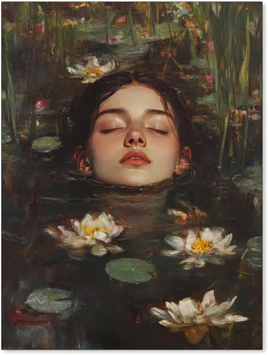 Vista 10 de Haitunone Arte de pared de mujer india paquistaní tradicional, póster de pintura floral feminista estilo mogol, impresiones en lienzo para sala