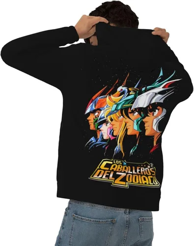 Vista 5 de Saint Anime Seiya - Sudadera con capucha para hombre, manga larga, casual, con bolsillo