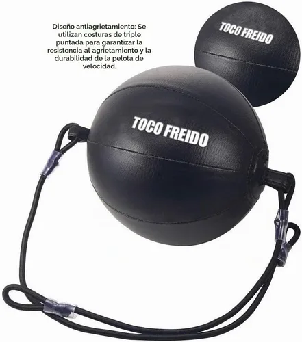 Vista 2 de TOCO FREIDO Bola de boxeo de doble extremo, bolsa de velocidad con niveles de dificultad Pelota refleja de boxeo con diadema, perfecta para 3 reflex