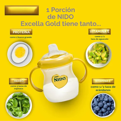 Vista 4 de Nestle Nido Excella Gold - Leche en polvo original, 28.22 oz, paquete de 4