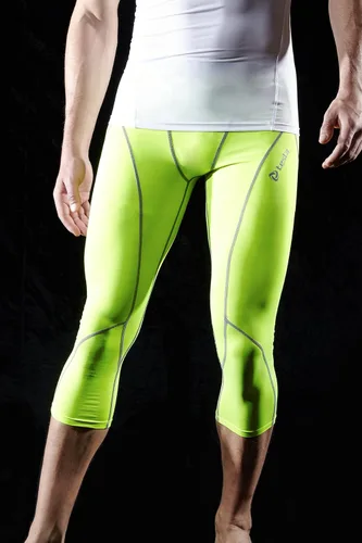 Vista 8 de TSLA Pantalones de compresión 34 para hombre, mallas de entrenamiento para correr, leggings atléticos capri de secado fresco, capa base de yoga