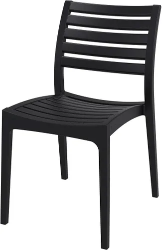 Vista 3 de Compamia Silla de comedor para patio al aire libre Ares en color negro, grado comercial
