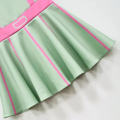 Vista 5 de Babykea Traje de cosplay de guinga rosa para niñas, disfraz de tutú de muñecas rosas de Halloween