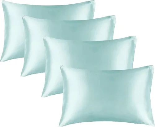 Vista 148 de BEDELITE Funda de almohada de satén para cabello y piel, súper suave y refrescante similar a las fundas de almohada de seda, paquete de 2 con cierre