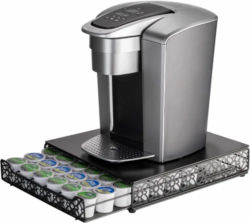 Vista 8 de Flagship Cajón de almacenamiento de cápsulas de café, organizador para Keurig (42 cápsulas, hierro)