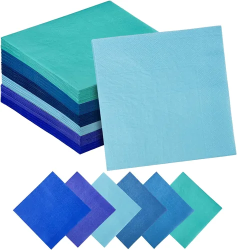 Vista 21 de Servilletas de cóctel de 24 colores de 5 x 5 pulgadas desechables servilletas de papel para bebidas para cóctel, boda, cena, fiesta de cumpleaños