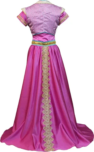 Vista 3 de Disfraz de lámpara de cosplay de princesa jazmín para mujer, vestido rojo para Halloween