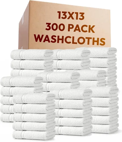 Vista 14 de belem Mikado - Paquete de 300 paños de algodón a granel de 12 x 12 pulgadas, color blanco, ultra suaves, altamente absorbentes e hipoalergénicas