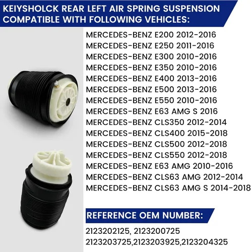 Vista 6 de Reemplazo izquierdo posterior de los bolsos de la suspensión de la amortiguación de aire con resorte para el Benz CLS350 CLS400 CLS500 CLS550 CLS63