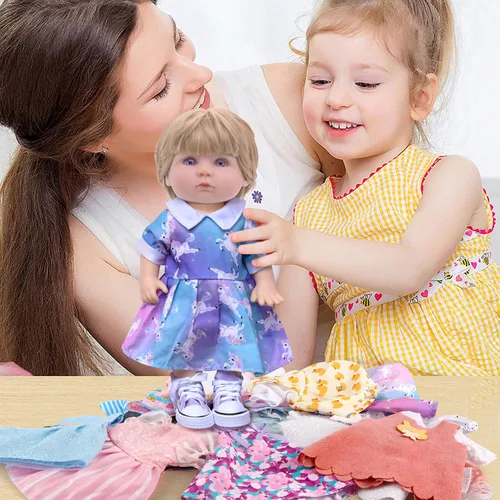 Vista 8 de Ropa y accesorios para muñecas de niña, 12 juegos de ropa de muñeca para muñecas de 12 pulgadas, ropa de muñeca de bebé, ropa de vestir, pijamas