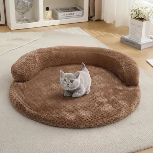 Vista 2 de Cama para gatos de interior, lavable para sofá cama para mascotas, funda extraíble de espuma viscoelástica para caja de huevos, 19.6 x 3.9 x 1.5