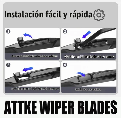 Vista 6 de ATTKE Limpiaparabrisas para Todo Clima, 15" + 15" Delanteros y 13" Trasero para Jeep Wrangler 2008-2018, Estilo OE Genuino (3 Limpiaparabrisas)