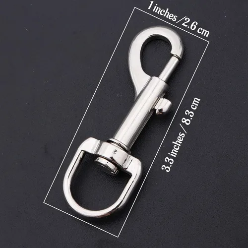 Vista 5 de Hanlongyu - Ganchos giratorios de metal resistente para correa de perro, de acero inoxidable, multiusos, hebilla de resorte para mascotas