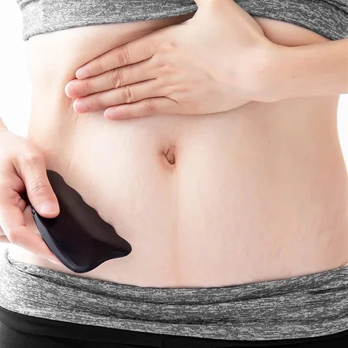 Vista 4 de Gua Sha Herramientas de masaje corporal de 9 bordes Gua Sha Bian piedra Gua Sha con crestas Gua Sha, herramienta de masaje para raspar 1 pieza
