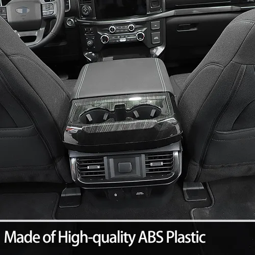 Vista 3 de GZXinWei Panel de Cubierta del Portavasos de la Consola Central Trasera Adhesivo de Marco de Decoración de Ajuste Interior Accesorios para F150
