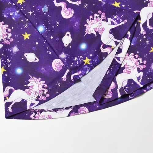 Vista 11 de Qpancy Vestidos a juego para muñecas y niñas, trajes de unicornio de manga larga, ropa de algodón