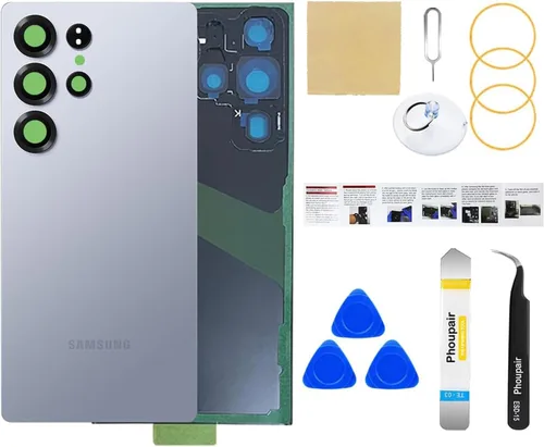 Vista 32 de Reemplazo de cristal trasero para Samsung Galaxy S24 con kit de herramientas de reparación profesional (Amber Yellow)