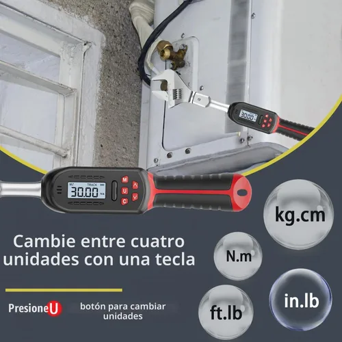 Vista 4 de VANPO Llave dinamométrica Hvac 2.2-44.2 pies/libras/3-60 N.m, boca de extremo abierto de 9×12 mm, mordaza ajustable de 38 mm, precisión ±2%