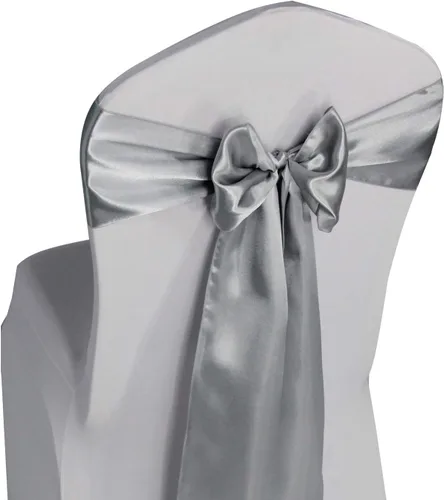 Vista 14 de WELMATCH Lazos de satén rosa rubor para silla, 50 unidades, lazos para sillas de decoración de banquetes de boda, fiesta, evento (rosa rubor, 50)