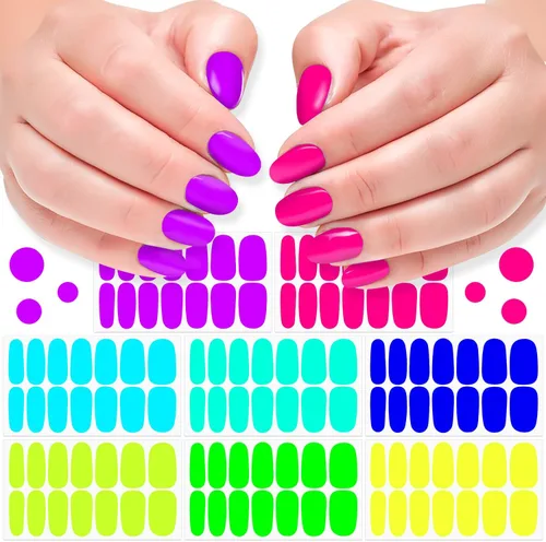 Vista 13 de 8 hojas de calcomanías de esmalte de uñas de Halloween, calcomanías de esmalte de uñas para festivales, tiras de esmalte de uñas para mujeres
