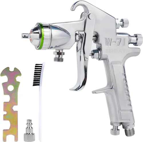 Vista 7 de Pistola de pintura del espray del aire de la alimentación de presión, pulverizador de la pintura del pote de la presión sin la taza - boquilla