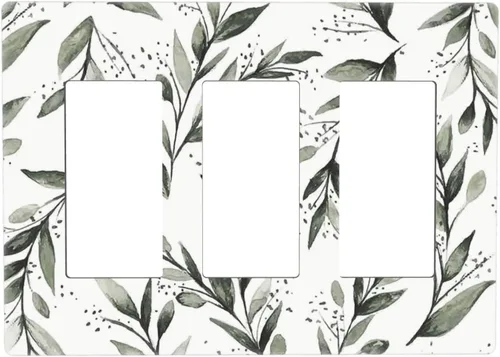 Vista 173 de Placa de Pared en Blanco de 1-Gang Sin Dispositivo Beige Lindo Vintage Boho de los 70s Hongo Fungus Planta Floral Botánica Libélula Interruptor