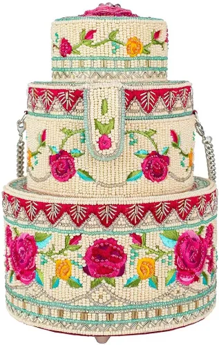 Vista 7 de Mary Frances Layers of Love Beaded Top Handle Wedding Cake Bridal Handbag