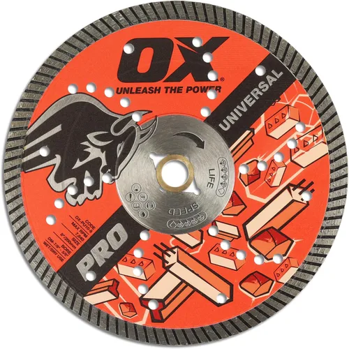 Vista 9 de OX Herramientas 4" Universal Superfast Diamond Blade 7/8" - 5/8" Bore