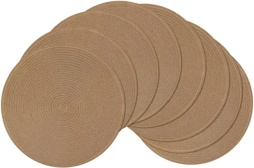 Vista 14 de SHACOS Juego de 4 manteles individuales redondos lavables de 15 pulgadas, de algodón, poliéster, trenzados, para mesa de comedor, boda, decoración