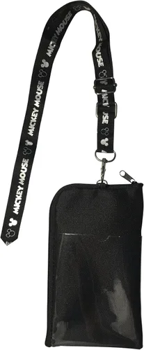 Vista 2 de Disney Mickey Mouse - Cordón negro y plateado con monedero desmontable (plateado)