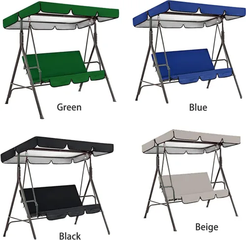 Vista 6 de Cubierta de toldo y asiento para columpios al aire libre, cubierta impermeable para columpio de hamaca