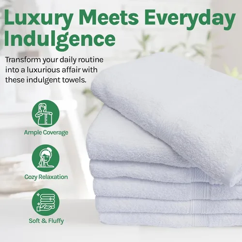 Vista 3 de Towels N More Excellent Deals - Paño de lavado (24 blanco) – Paño 100% algodón de 12 x 12 pulgadas – Paños de limpieza multiuso altamente
