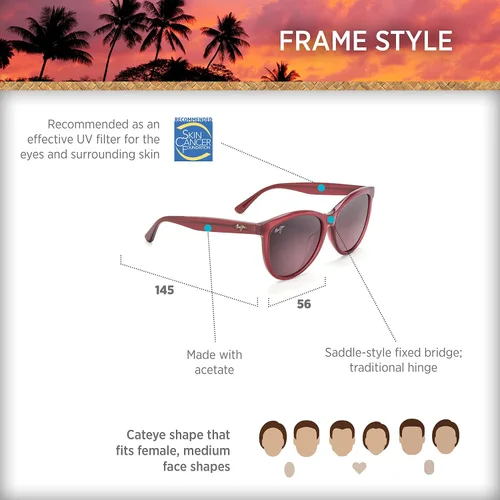 Vista 6 de Maui Jim Gafas de sol polarizadas Glory Glory para mujer