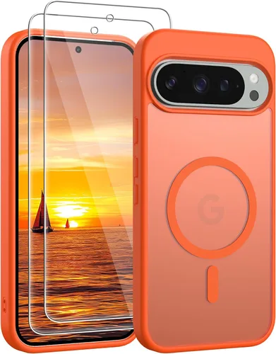Vista 231 de Gritup Funda para Samsung Galaxy S23 con 2 protectores de pantalla (compatible con MagSafe) (protección de grado militar), delgada, translúcida Negro