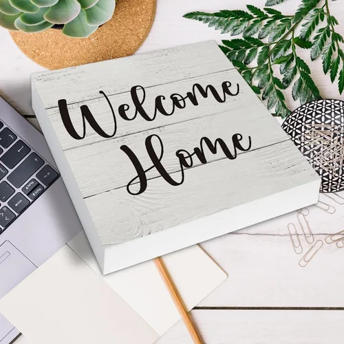 Vista 4 de Letrero de bienvenida a casa, regalos de inauguración de la casa para mujeres y hombres, cita familiar, letrero de madera de bienvenida a nuestro