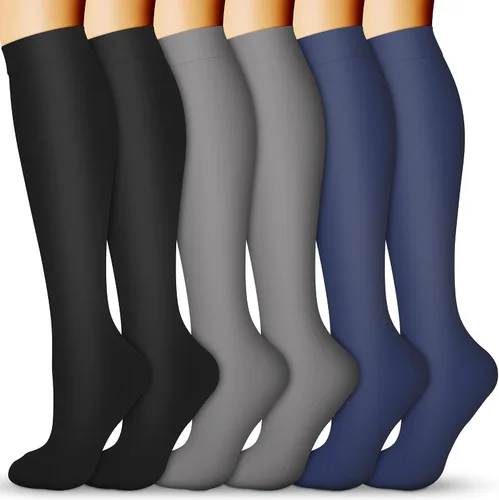 Vista 11 de Calcetines de compresión para mujeres y hombres 15-20 mmHg, mejores para uso médico, enfermería, para correr, atletismo, varices, viajes