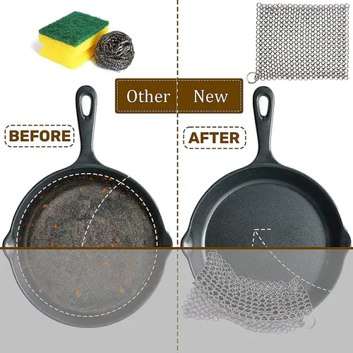 Vista 4 de Krisp - Limpiador para utensilios de cocina anodizados de hierro fundido, acero inoxidable, raspador de utensilios de cocina, hornos holandeses