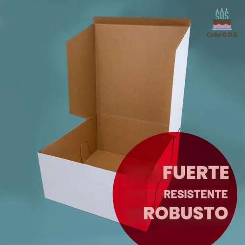 Vista 2 de Cajas de pastel de papel kraft resistentes de 14 x 14 x 6 pulgadas / 35.56 x 35.56 x 15.24