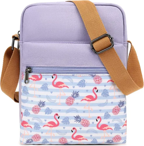 Vista 35 de Leaper - Juego de estuche y cartera bandolera de lona para niñas y mujeres A-verde azulado-r
