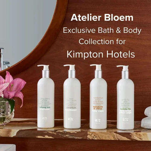 Vista 3 de Atelier Bloem - Acondicionador fortalecedor de geranio, colección Kimpton Hotel, baño y cuerpo, albahaca, manzana verde, neroli, sándalo, cardamomo