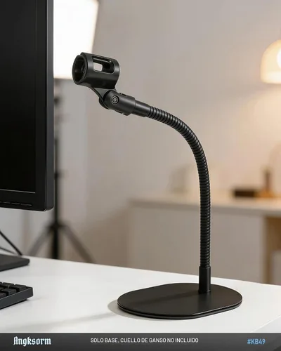 Vista 6 de Base de soporte de micrófono de perfil bajo KB49, rosca 5/8-27, adaptadores