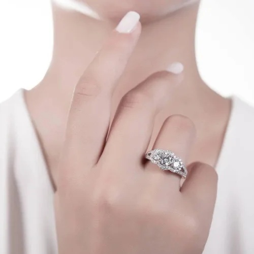 Vista 6 de BERRICLE Sterling Silver CZ Solitaire Wedding Engagement Promise Rings for Her, Round Cubic Zirconia Ring for Women