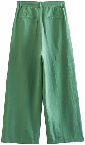Vista 6 de DCOT Linen-Blend Office Chic Suit Jacket Halter + Top + Elegant Female Trousers