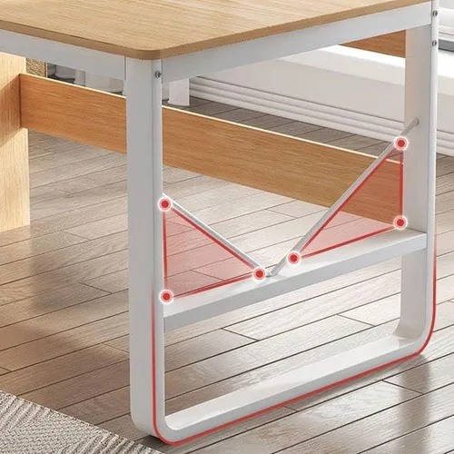 Vista 7 de Escritorio rectangular de oficina con 3 cajones, mesa de estudio, escritorio para estudiantes, escritorio para escribir, laptop, oficina en casa