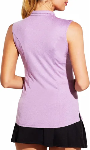 Vista 6 de MIER Women's Sleeveless Golf Shirt Tank Top Collared Tennis Polo Shirts with Zip Quick Dry