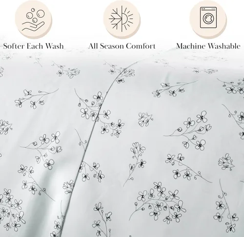Vista 32 de Southshore Fine Living, Inc. Colección Winter Brush, juego de sábanas de 3 piezas para cama individual, sábana bajera con bolsillo profundo de 14