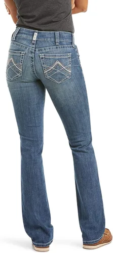 Vista 2 de ARIAT Women's R.e.a.l. Mid Rise Stretch Icon Stackable Straight Leg Jean