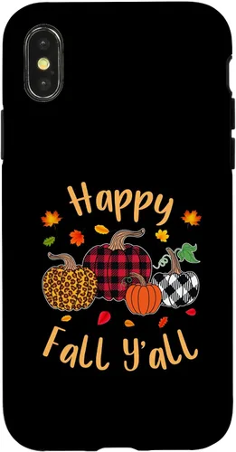 Vista 5 de Happy Fall Y'all Leopard Pumpkin Autumn Season Women Girls Case for iPhone 17