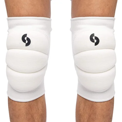 Vista 2 de Rodilleras protectoras para voleibol blanco, amortiguadoras suaves para niñas o niños (junior, blanco)